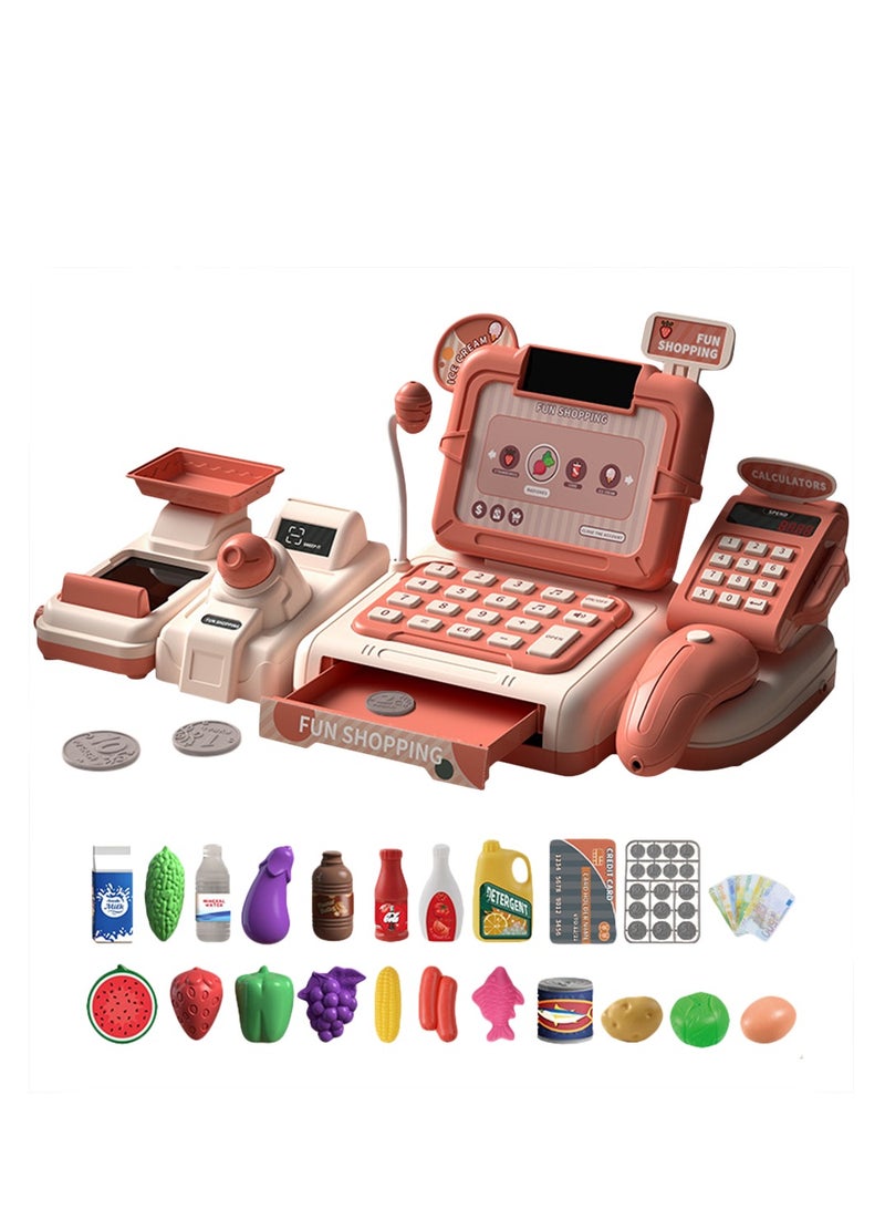 Play Cash Register Toy Pretend Play Set Preschool Learning Ideal Gift for Kids Girls Boys