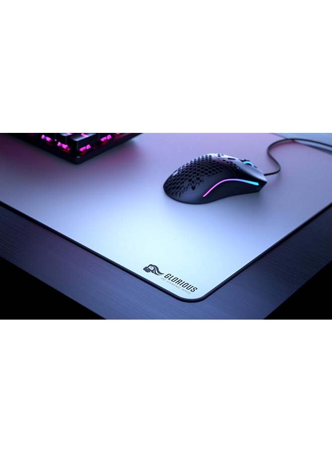 Glorious Large Extended Gaming Mouse Pad/Mat - Long White Cloth Mousepad, Stitched Edges | 36X11 (GW-E)