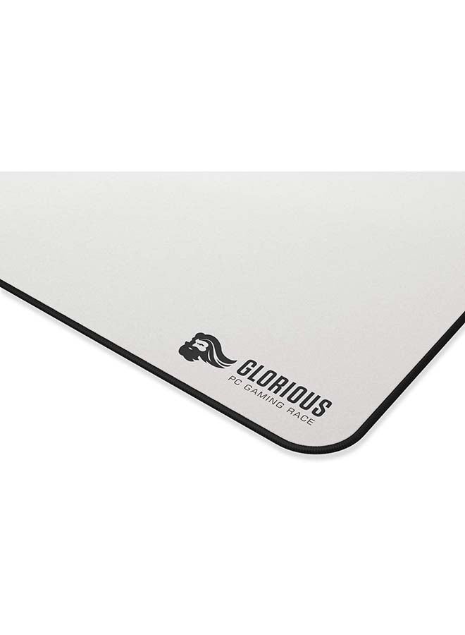 Glorious Large Extended Gaming Mouse Pad/Mat - Long White Cloth Mousepad, Stitched Edges | 36X11 (GW-E)