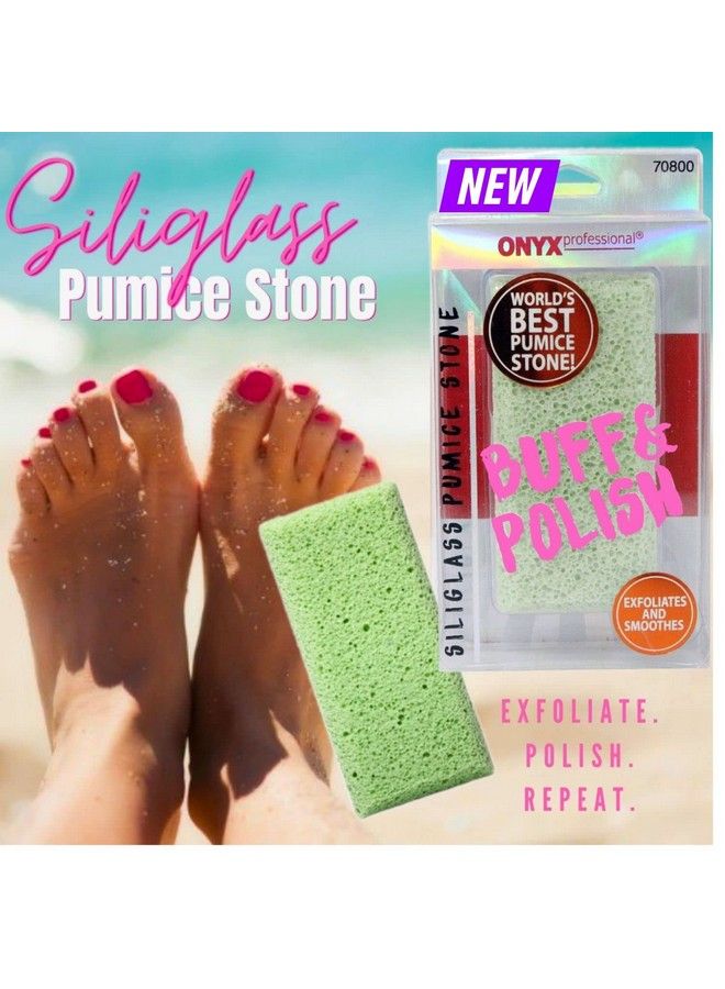 2 In 1 Pumice Stone 100% Siliglass Callus Remover/For Feet Elbows Knees Dead Skin Heels Hands/Foot File Scrubber Exfoliator Removes Hard Rough Dry Skin