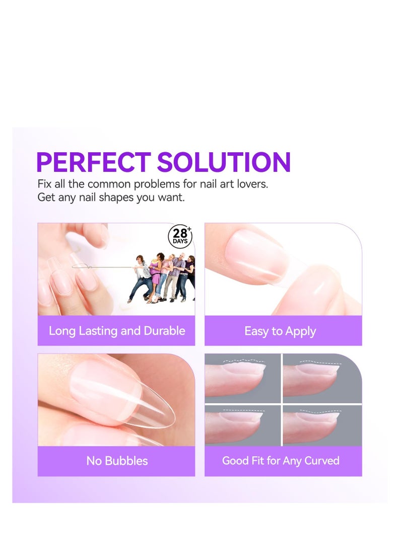 Gelike EC Gel Nail Glue UV - 6 in 1 Gel Glue for Nail Tips Need UV Light,Strong Adhesive for Press on Nails Acrylic Tips