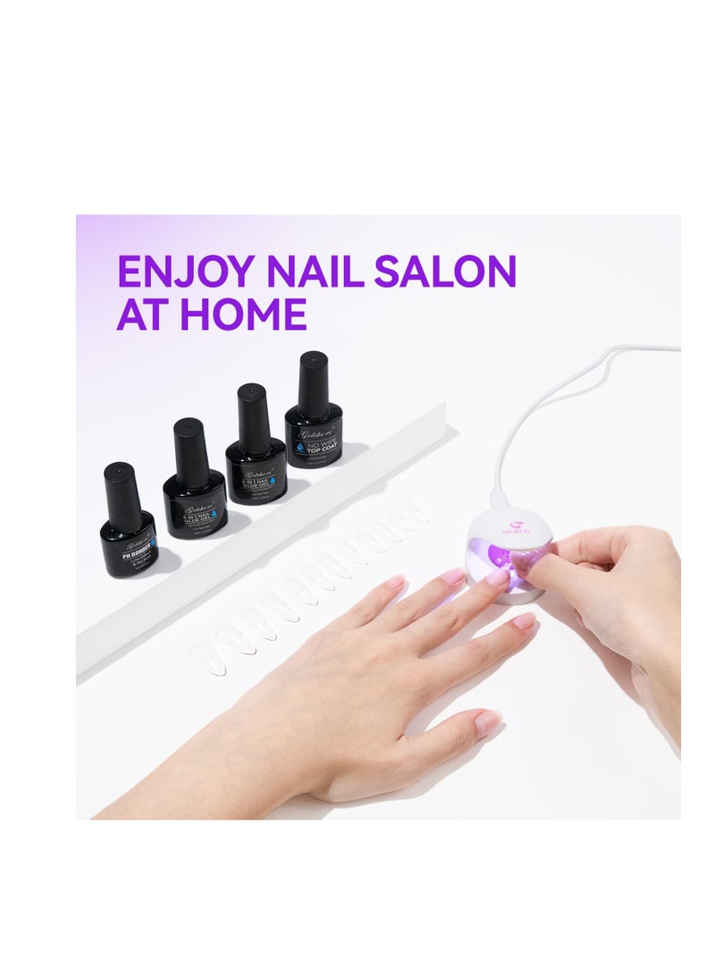 Gelike EC Gel Nail Glue UV - 6 in 1 Gel Glue for Nail Tips Need UV Light,Strong Adhesive for Press on Nails Acrylic Tips