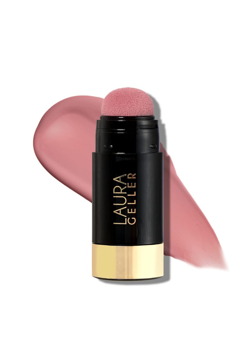 LAURA GELLER NEW YORK Serum Blush Liquid Cheek Tint, Practical Pink - Hyaluronic Acid to Hydrate Skin - Sheer Flush of Color - Lightweight Serum Cheek Color