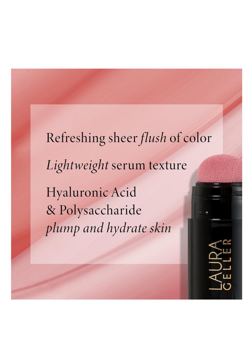 LAURA GELLER NEW YORK Serum Blush Liquid Cheek Tint, Practical Pink - Hyaluronic Acid to Hydrate Skin - Sheer Flush of Color - Lightweight Serum Cheek Color