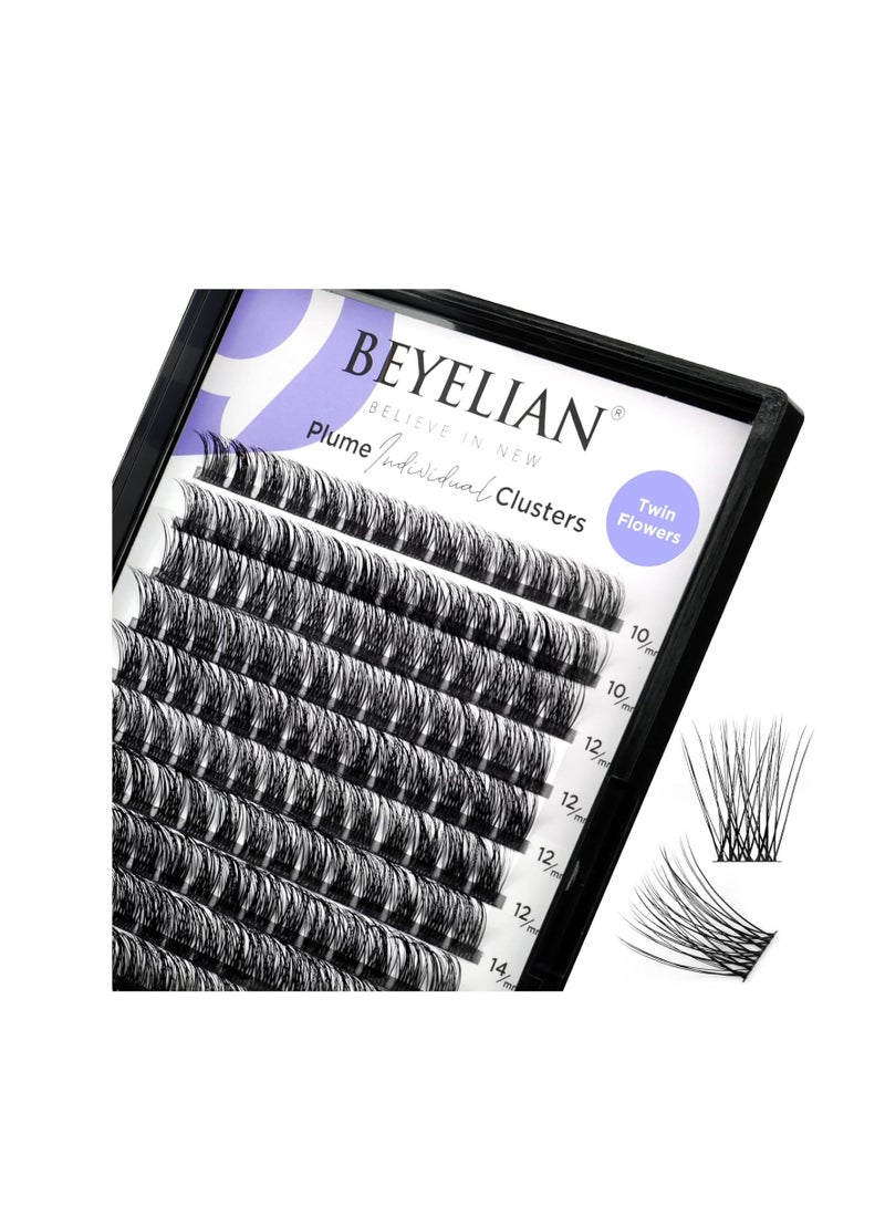 BEYELIAN Lash Clusters, 168 Pcs Individual Cluster Lashes, 10-16mm C Curl DIY Eyelash Extension Super Thin Band Resuable Soft Glue Bonded Lash Extensions (Style3 0.07 Mix Black Band)