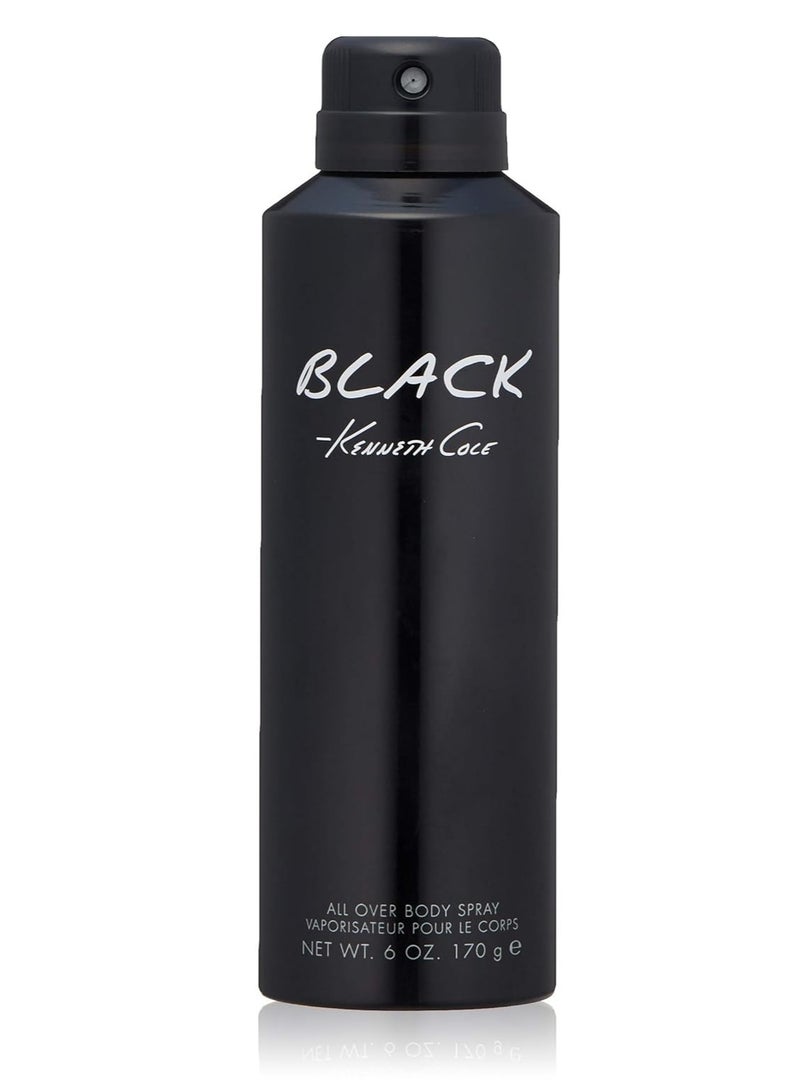 Kenneth Cole Black Body Spray Cologne for Men, 6.0 Fl. Oz. (Pack of 1)