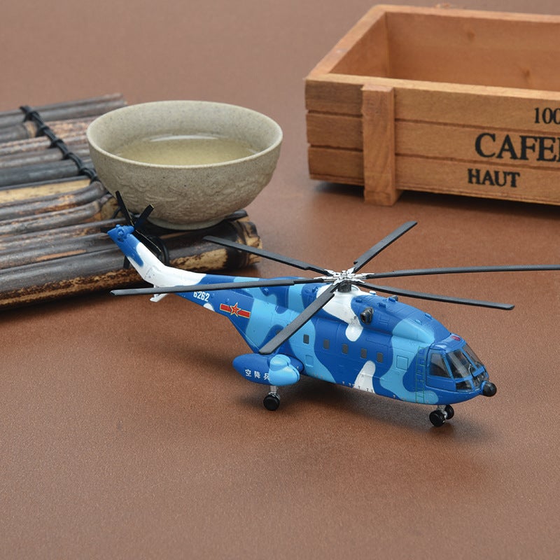 1:144 Scale Helicopter Model, Foam  Alloy Toy Fighter JetBlue Blue