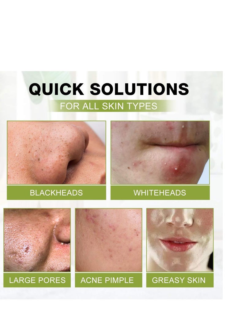 SHVYOG Blackhead Peel Off Face Mask, 3-in-1 Blackhead Remover Mask with Brush & Tea Tree Oil Serum, Charcoal Mask for Deep Cleansing Dirts, Pores, Skin Oil (100g+30ml)