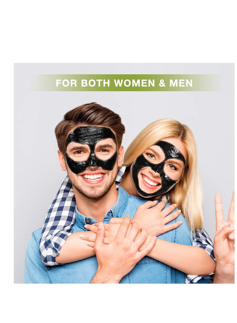 SHVYOG Blackhead Peel Off Face Mask, 3-in-1 Blackhead Remover Mask with Brush & Tea Tree Oil Serum, Charcoal Mask for Deep Cleansing Dirts, Pores, Skin Oil (100g+30ml)