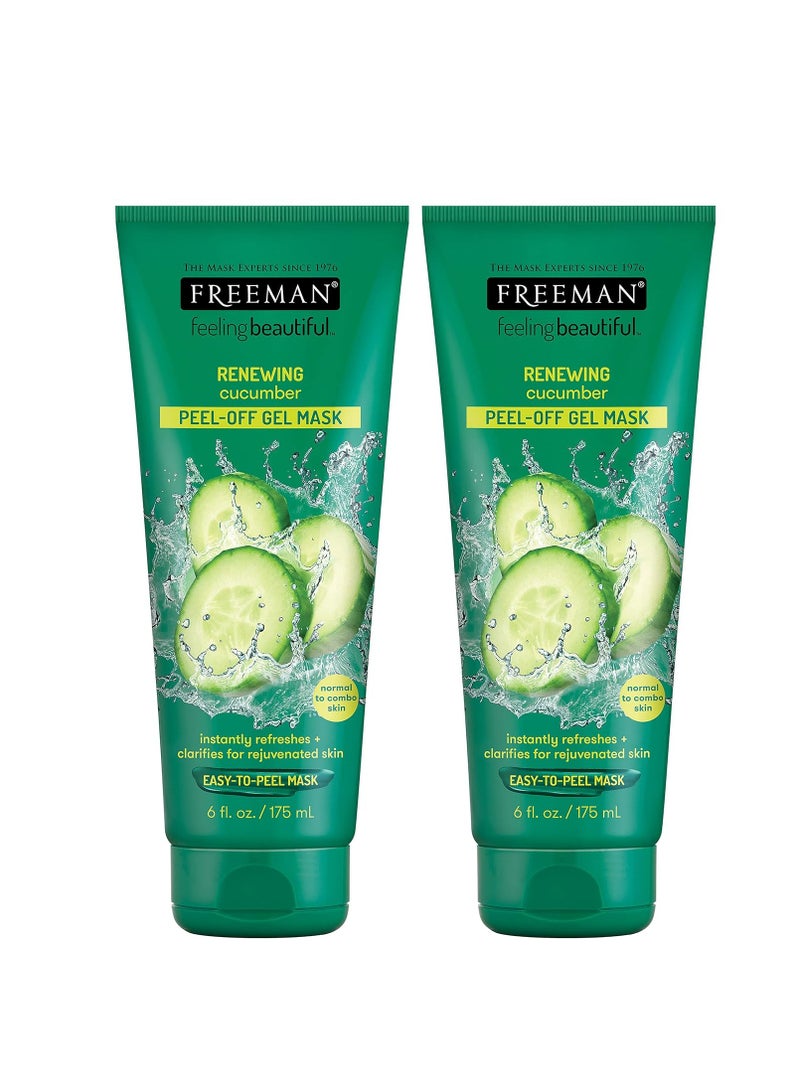 Feeling Beautiful Freeman Cucumber Peel-Off Gel Mask,6 Fl Oz (Pack of 2)