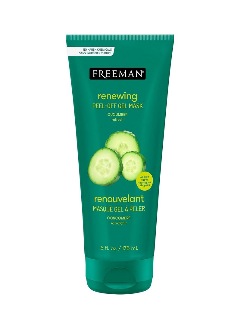 Freeman Renewing Cucumber Peel-Off Gel Facial Mask, Face Mask Refreshes Skin, Aloe Soothes & Moisturizes, Get Rejuvenated Skin, For Normal & Combination Skin, 6 fl. oz./175 mL Tube, 1 Count