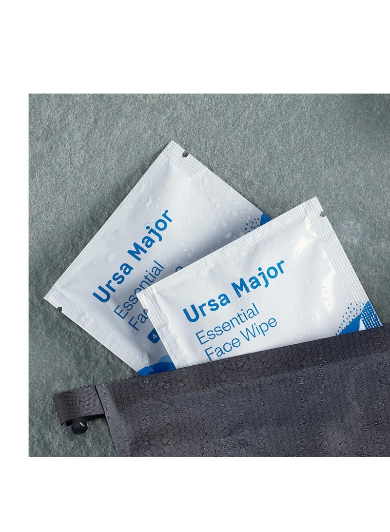 Ursa Major Essential Face Wipes | Natural, Biodegradable, Cruelty-Free | Cleanse, Exfoliate, Soothe and Hydrate | Individually Wrapped | 20 Count