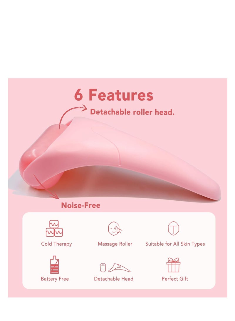 huefull Ice Roller for Face, Skin Care Set & Ice Face Roller，Spa Gifts for Women,Skin Care Wrinkle Remover for Face, Face Massager Roller & Self Care Gifts for Woman (Pink)