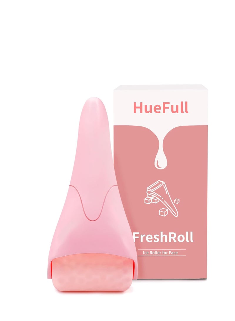 huefull Ice Roller for Face, Skin Care Set & Ice Face Roller，Spa Gifts for Women,Skin Care Wrinkle Remover for Face, Face Massager Roller & Self Care Gifts for Woman (Pink)