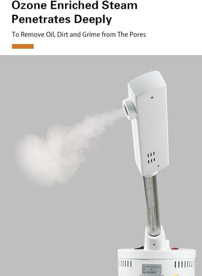 Professional Facial Steamer with Adjustable Nozzle and Stronger Nano Ionic Hot Mist for Facial Deep Cleaning for Professional Beauty Salon or Home Use.