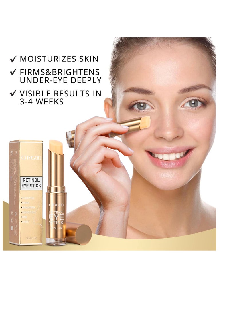 Retinol Eye Stick With Collagen, Hyaluronic Acid For Dark Circle, Wrinkles in 3-4 Weeks, Under Eye Cream Anti Aging, For Puffiness and Bags Reduces Fine Lines