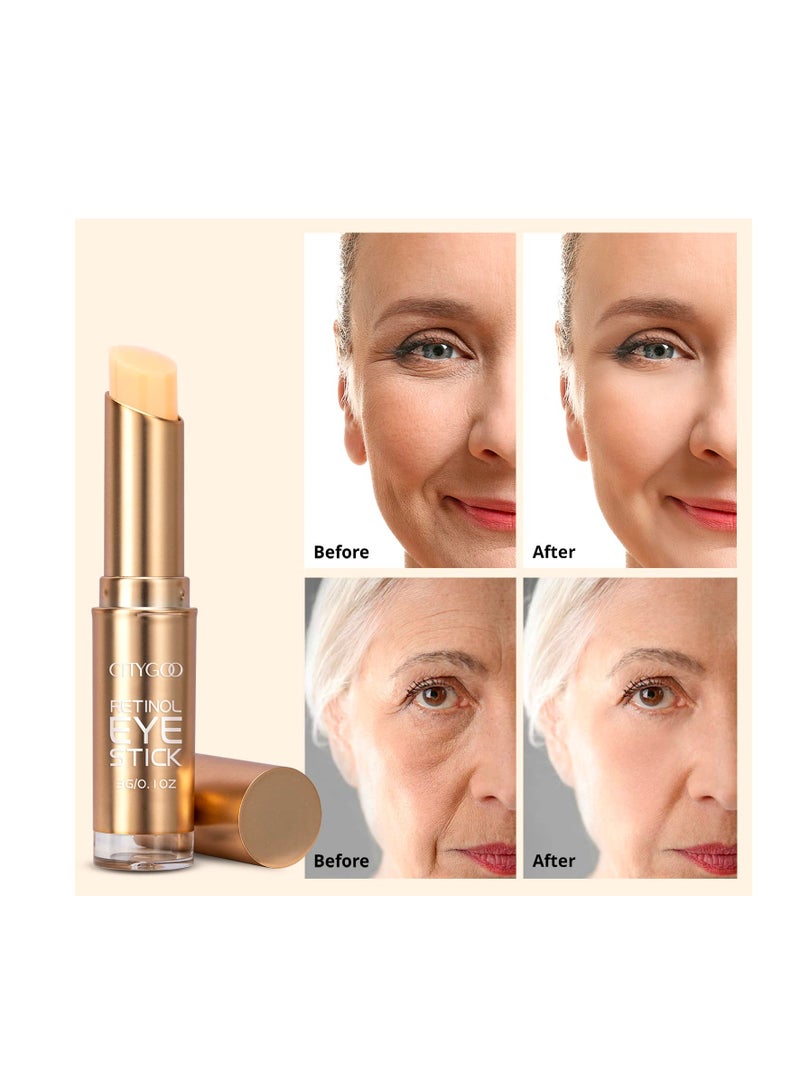 Retinol Eye Stick With Collagen, Hyaluronic Acid For Dark Circle, Wrinkles in 3-4 Weeks, Under Eye Cream Anti Aging, For Puffiness and Bags Reduces Fine Lines