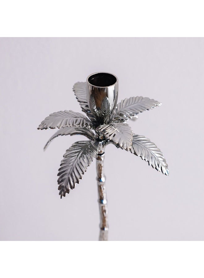 Mirage Candle Holder With Marble Base Candle Stands  Home Wedding Table Birthday Party Holiday Decoration Taper Candle Holders Decorations Home DÃ©cor Silver 12.5X12.5X35.5Cm