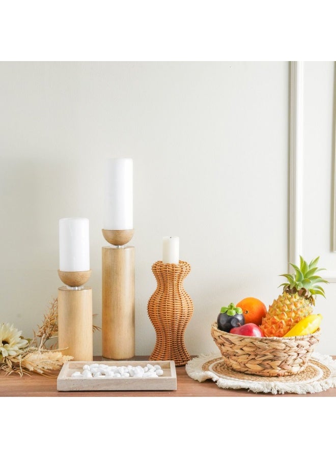 Serengeti Candle Holder Candle Stands  Home Wedding Table Birthday Party Holiday Decoration Taper Candle Holders Decorations Home DÃ©cor Brown 8X8X32.5Cm