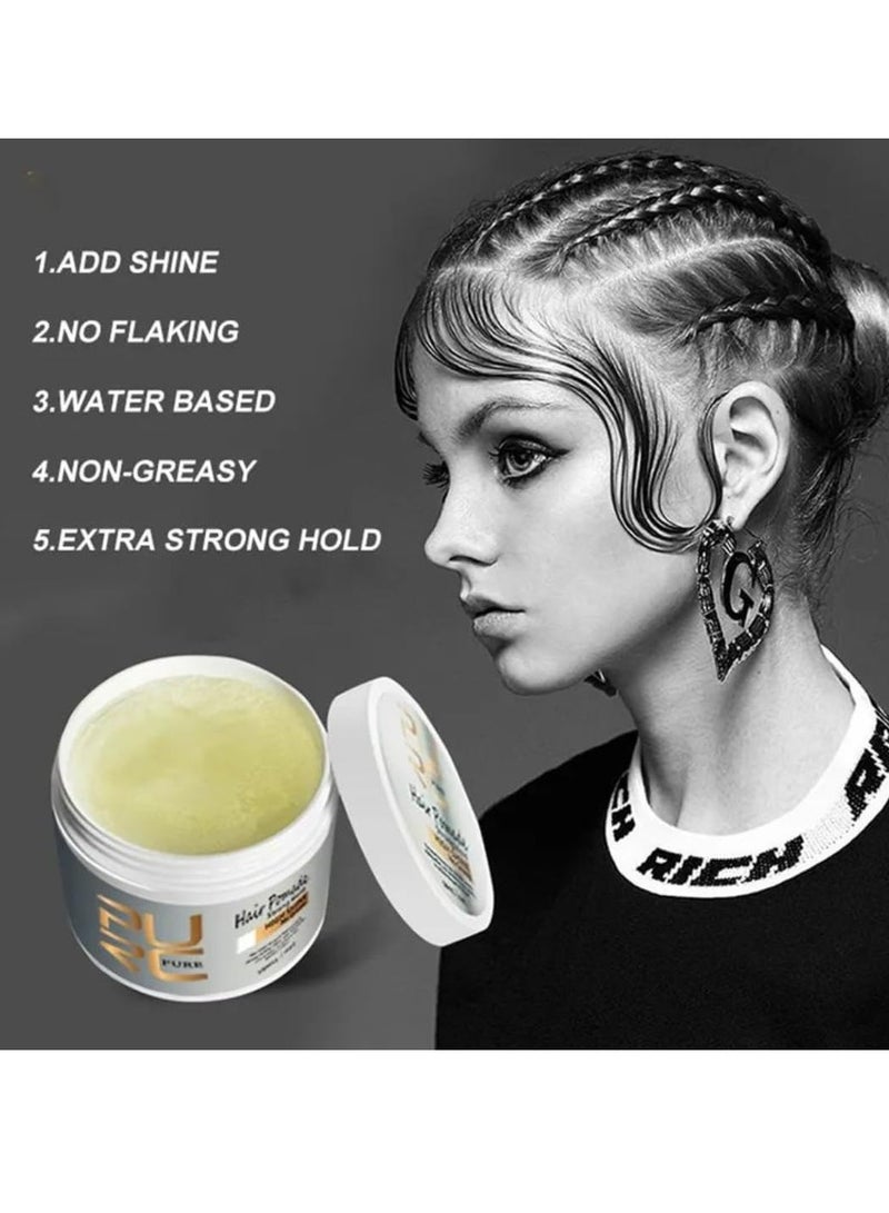 120ml Hair Pomade Hair Styling Cream for Flyaway Hairs Thickening Edge Control Gel for All Hair Types Men and Women Strong Hold High Shine No Greasy Hair Styling Pomade