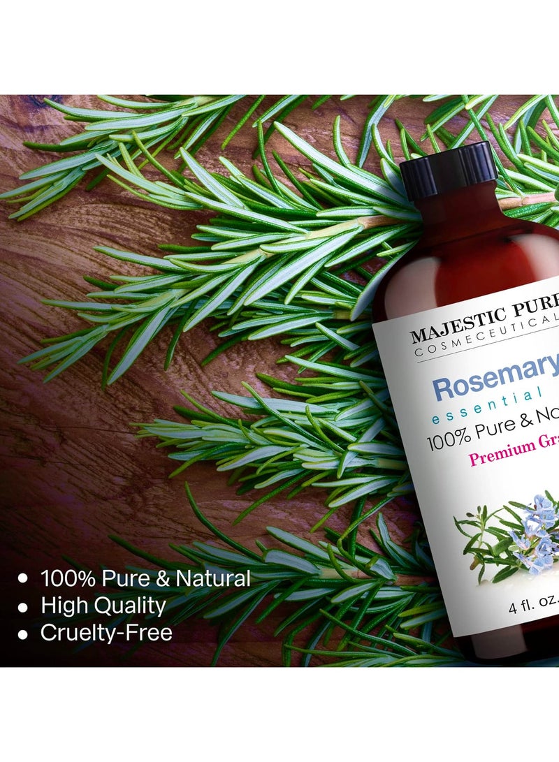 Rosemary Essential Oil - 118 ml | 100% Pure and Natural | Premium Grade Essential Oils for Aromatherapy, Diffusers, Skin, Massage and Humidifiers |