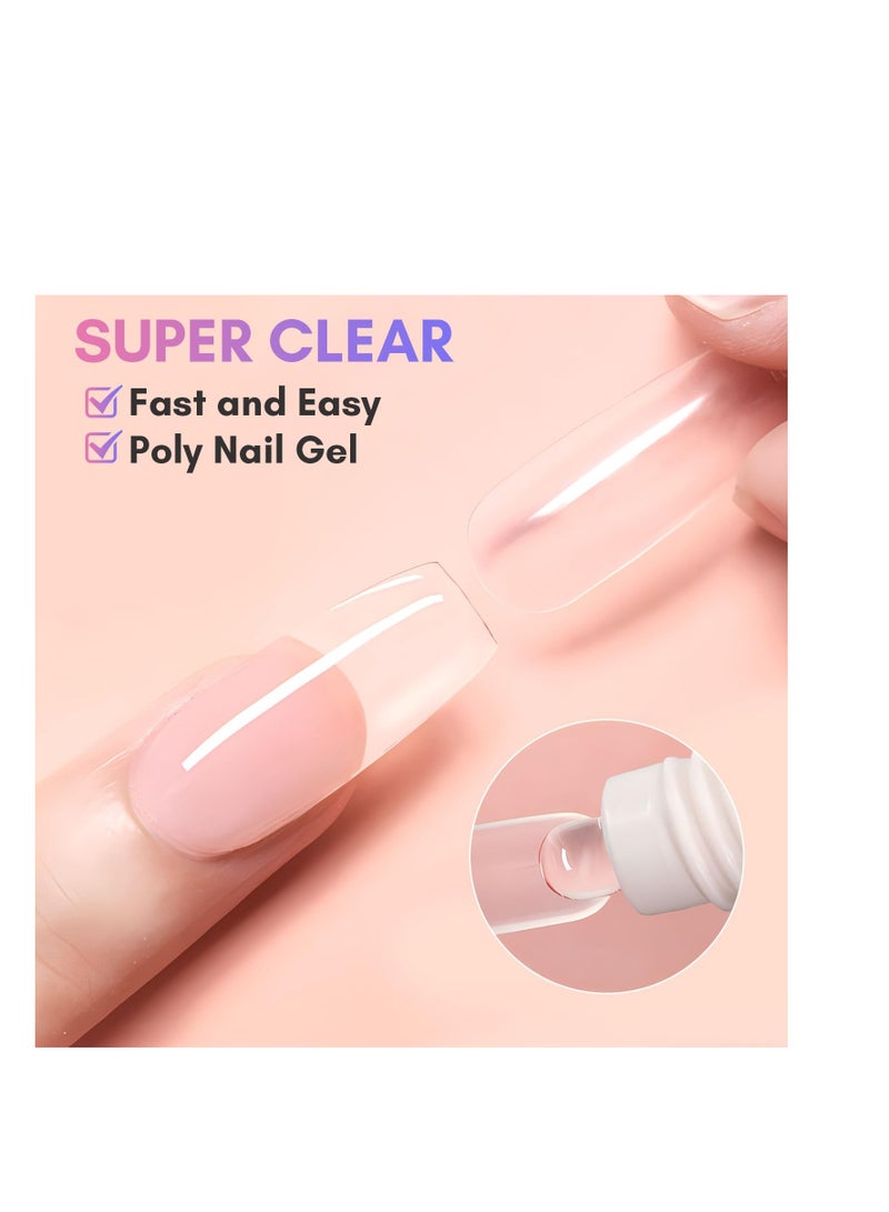 Makartt Poly Nail Gel Clear 50ML Gel Builder for Natural-Looking Strengthener 3D Molding Gel for Trendy Nail Art-Long-Lasting and Easy to Use Supplies