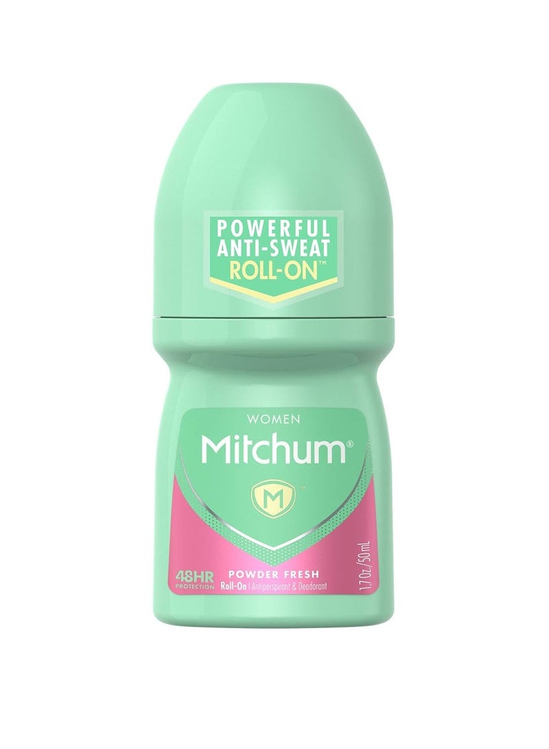 Mitchum Women Roll-On Antiperspirant Deodorant, Powder Fresh, 1.7oz.