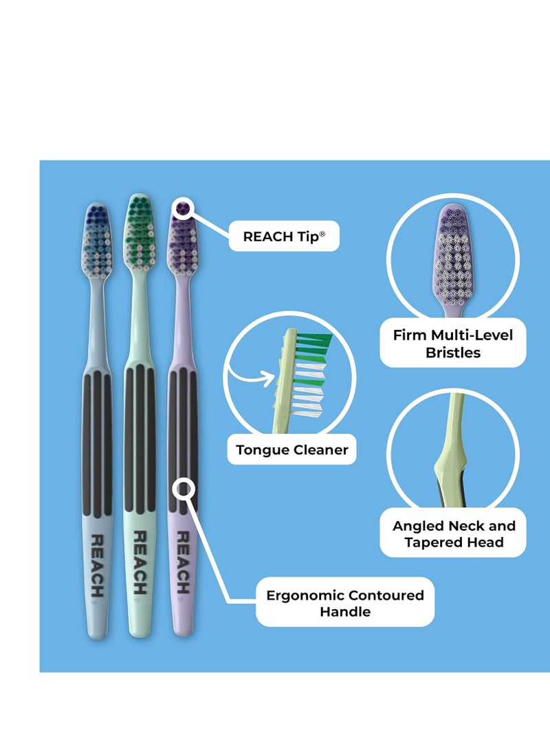 Reach Advanced Design Toothbrush, Firm Bristles, 7 Count Value Pack