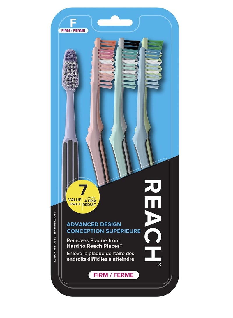 Reach Advanced Design Toothbrush, Firm Bristles, 7 Count Value Pack