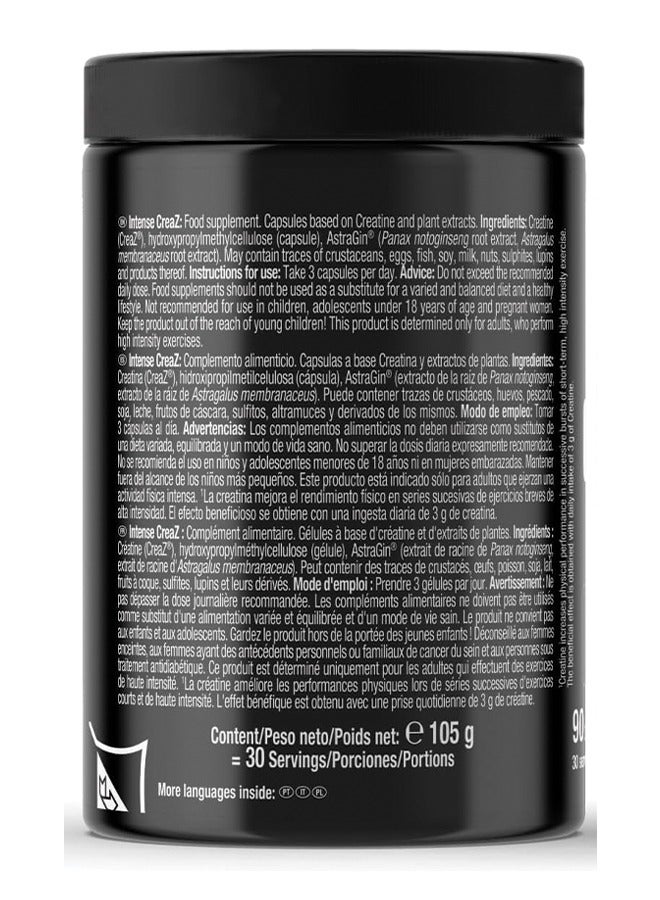 Intense Creatine (90 caps) Microfine Creatine , Salt Free , Stimulant Free