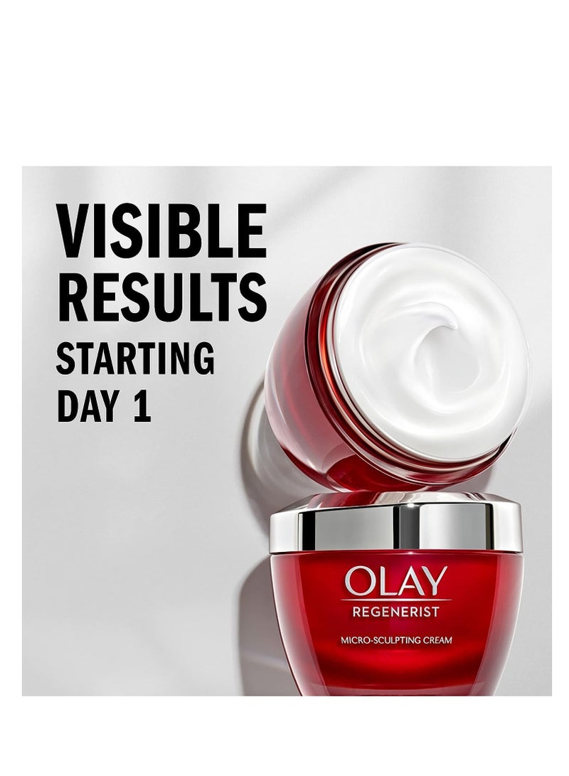 Olay Face Wash Regenerist Advanced Anti-Aging Pore Scrub Cleanser (5.0 Oz) and Micro-Sculpting Face Moisturizer Cream (1.7 Oz) Skin Care Duo Pack, Total 6.7 Ounces