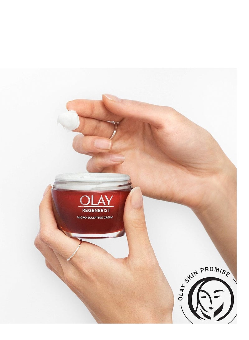 Olay Face Wash Regenerist Advanced Anti-Aging Pore Scrub Cleanser (5.0 Oz) and Micro-Sculpting Face Moisturizer Cream (1.7 Oz) Skin Care Duo Pack, Total 6.7 Ounces