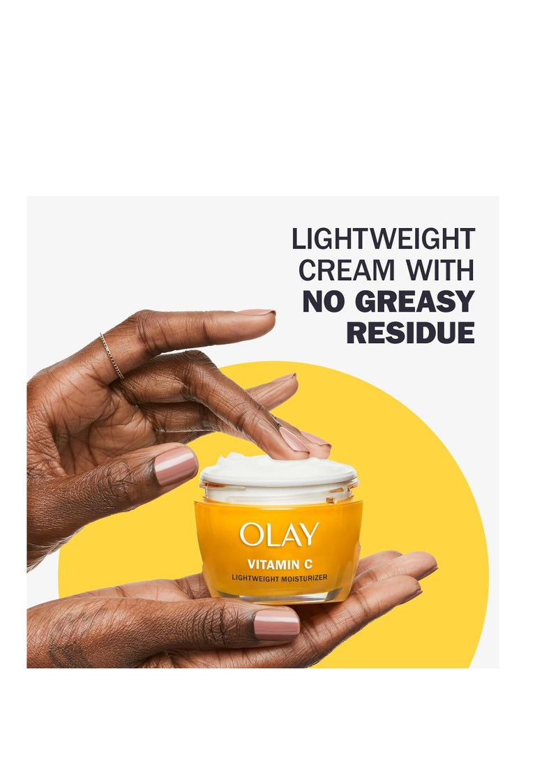 Olay Vitamin C Lightweight Face Moisturizer - Brighten - Even Tone - Hydrate - Lightweight Anti-Aging Cream for Dark Spots and Dry Skin, 1.7 oz