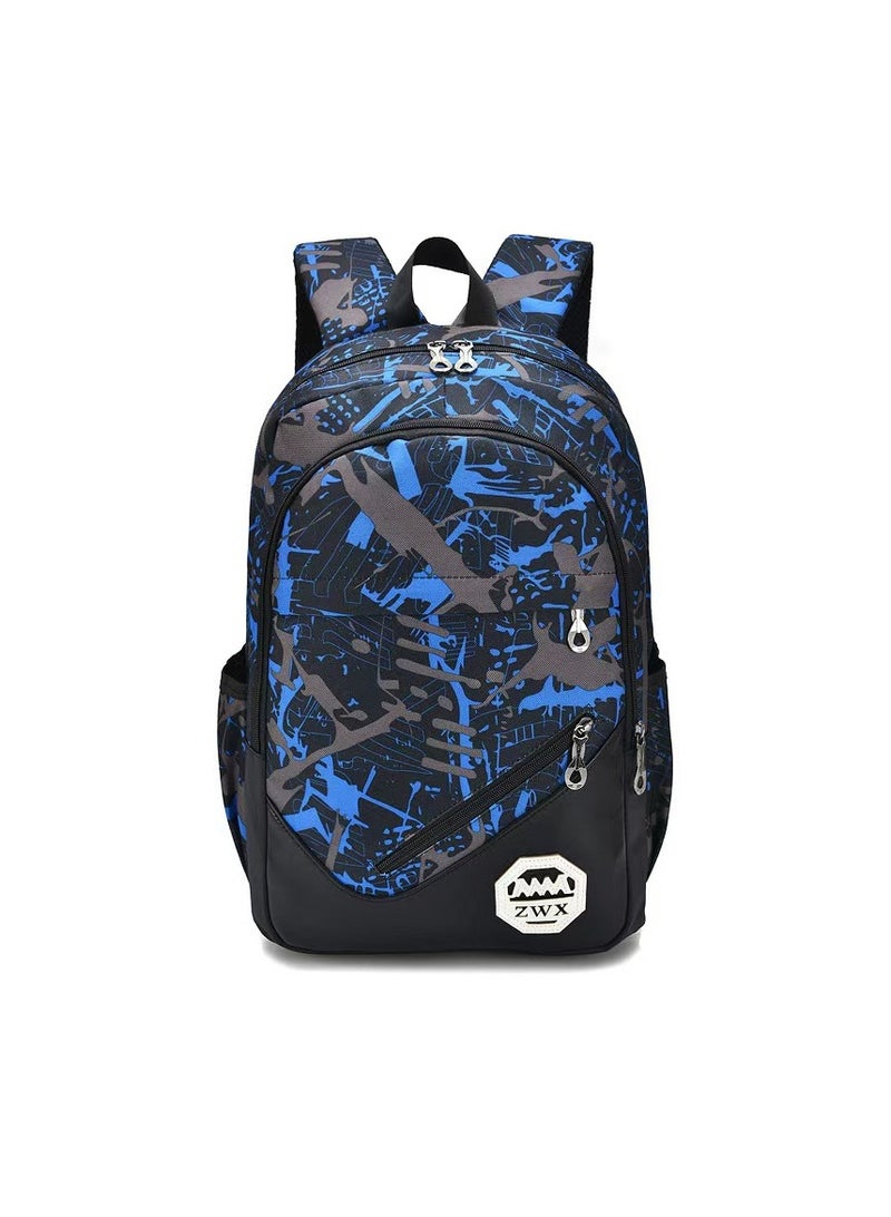 New 3-piece set of blue/black/brown printed bags