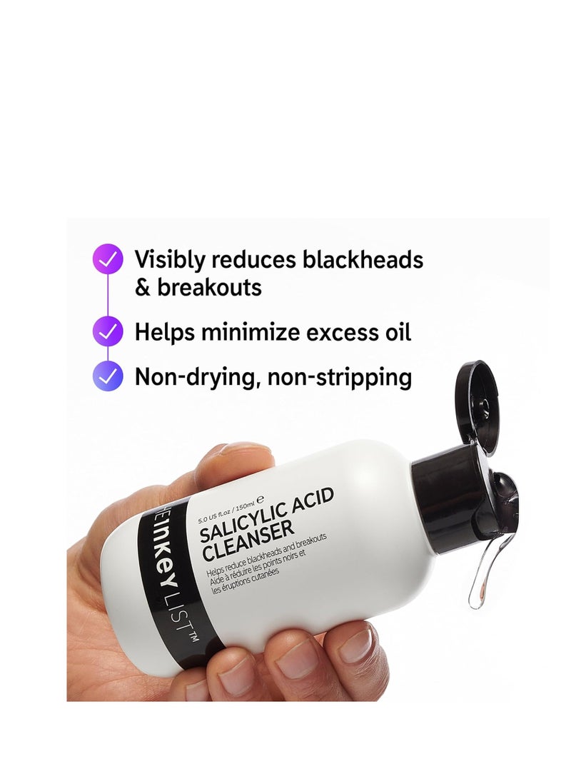 The INKEY List Salicylic Acid Cleanser, Face Wash for Blemishes, Blackheads, Oily Skin and Breakouts, Non-Drying Facial Cleanser Safe for All Skin Types, 5.0 fl oz