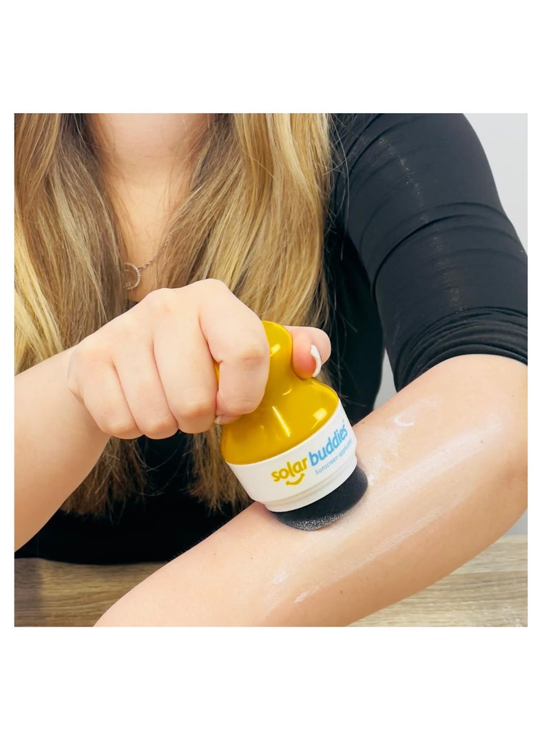 Solar Buddies Sunscreen Applicator - Single Pink - Refillable Roll on Sponge Sunscreen, Suncream & Lotion Applicator For Kids, Adults & Families - Holds 3.4fl oz, Perfect Size for Travel