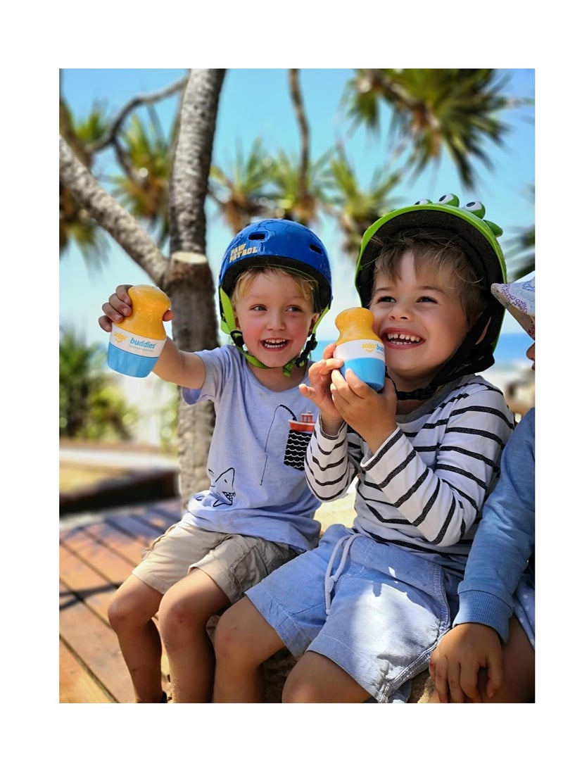 Solar Buddies Sunscreen Applicator - Single Pink - Refillable Roll on Sponge Sunscreen, Suncream & Lotion Applicator For Kids, Adults & Families - Holds 3.4fl oz, Perfect Size for Travel