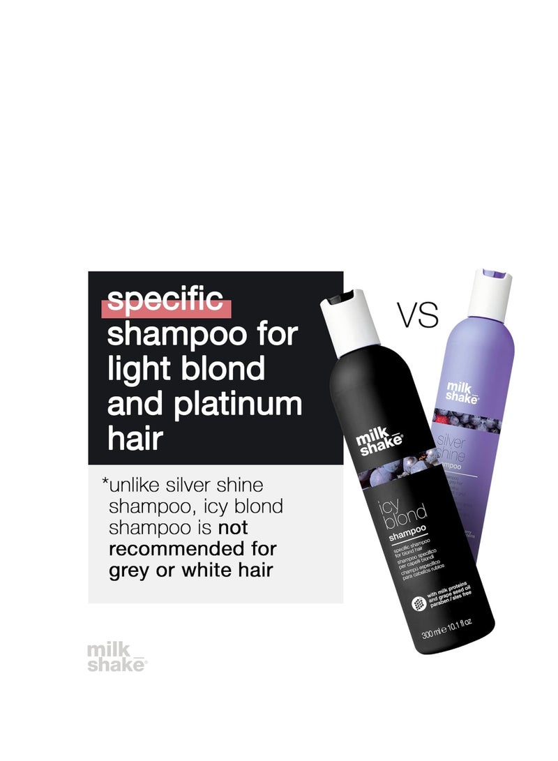 milk_shake Icy Blond Shampoo - Black Pigment Shampoo for Very Light Blond and Platinum Hair, 10.1 Fl Oz (300 ml)