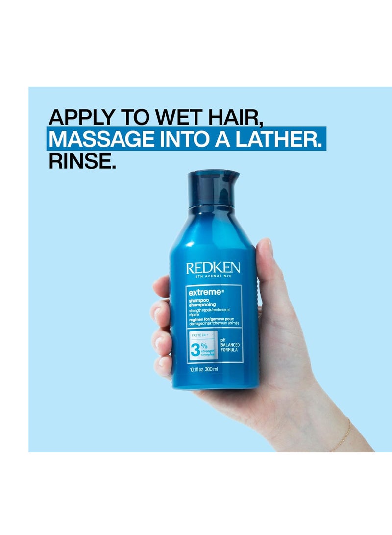 Redken Extreme Shampoo | Prevents Hair Breakage & Repair for Damaged Hair | Strengthen and Fortify Hair | Infused With Proteins | For Weak, Brittle Hair