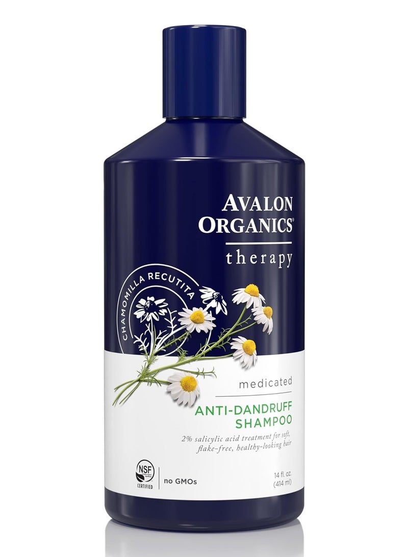 Avalon Organics Therapy Medicated Anti-Dandruff Shampoo for Soft, Flake-Free Hair, 14 Fluid Ounces