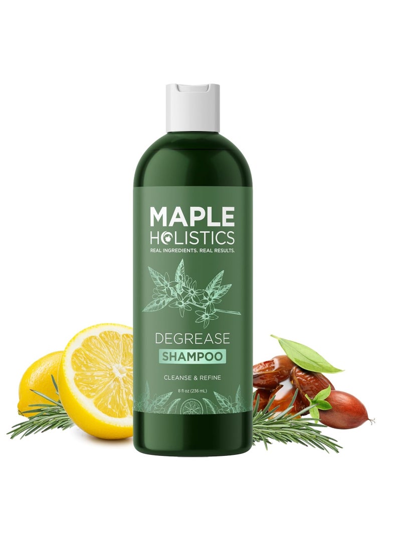 Clarifying Shampoo for Build Up and Oily Hair - Deep Cleansing Shampoo with Rosemary - Refreshing Lemon for Greasy Hair & Jojoba Oil for Scalp Cleanser - Anti Residue Shampoo for Healthy Scalp - 8 Oz