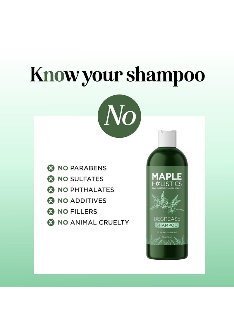 Clarifying Shampoo for Build Up and Oily Hair - Deep Cleansing Shampoo with Rosemary - Refreshing Lemon for Greasy Hair & Jojoba Oil for Scalp Cleanser - Anti Residue Shampoo for Healthy Scalp - 8 Oz