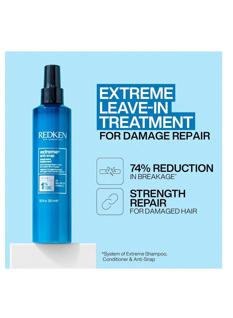 REDKEN Anti-Breakage Leave-In Treatment, Conditioner For Dry, Damaged Hair, Fortifies and Helps Reduce Breakage, Infused With Proteins, Extreme Anti-Snap, 250 ml