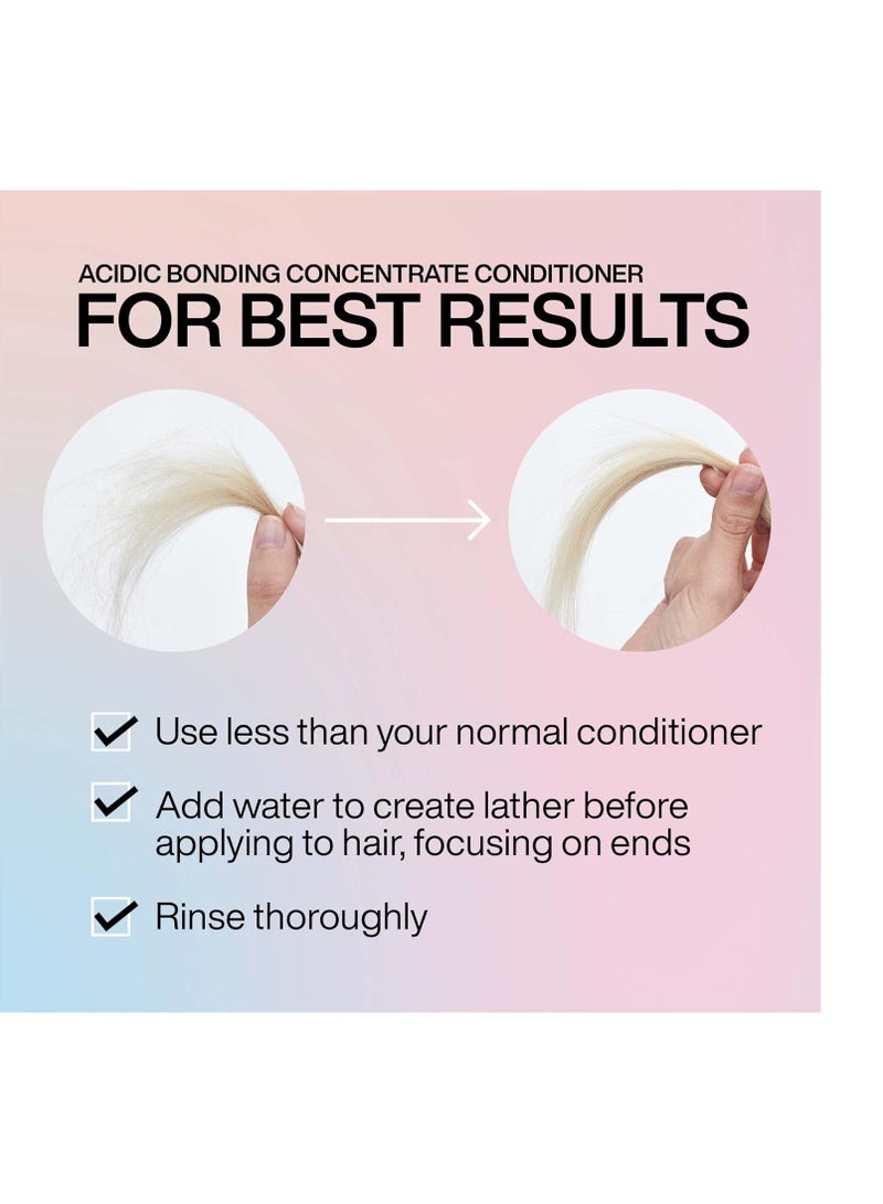 Redken Bonding Conditioner for Damaged Hair Repair | Strengthens and Repairs Weak and Brittle Hair | Acidic Bonding Concentrate | Safe for Color-Treated Hair | For All Hair Types