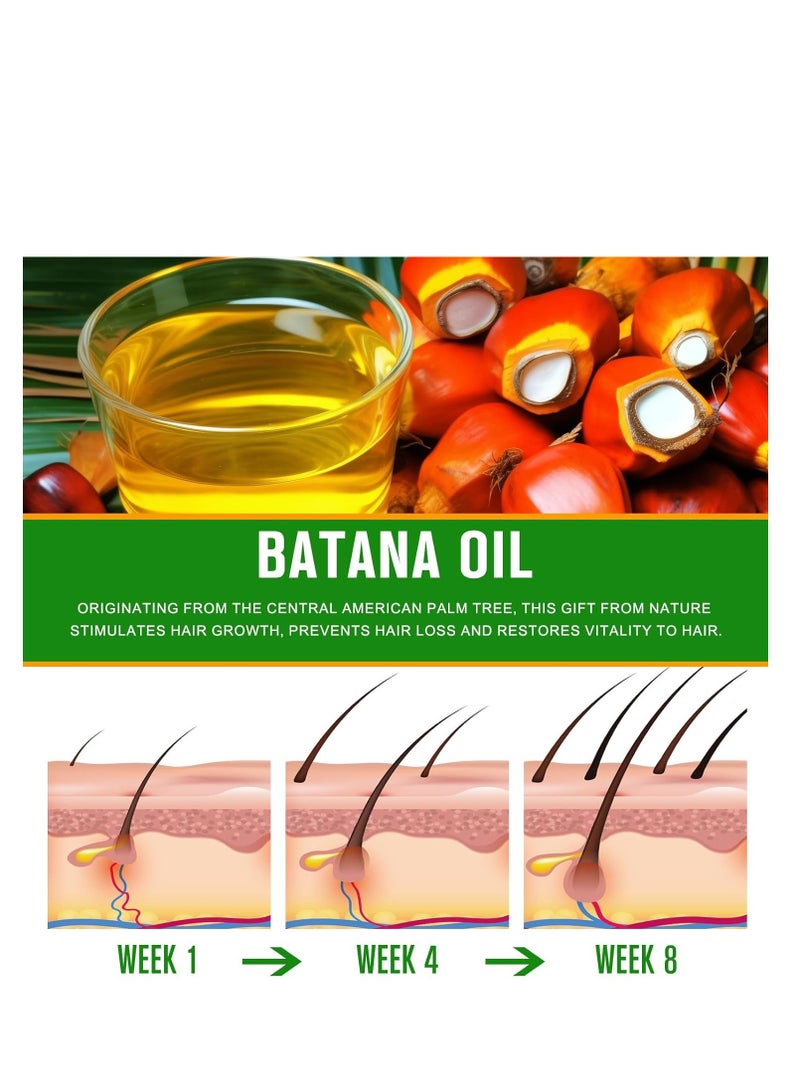 VXHDAG Batana Oil - 100% Pure & Natural from Honduras for Hair Growth, Eliminates Split Ends, Enhances Radiance & Nourishment for All Hair Types, 2.02 fl oz