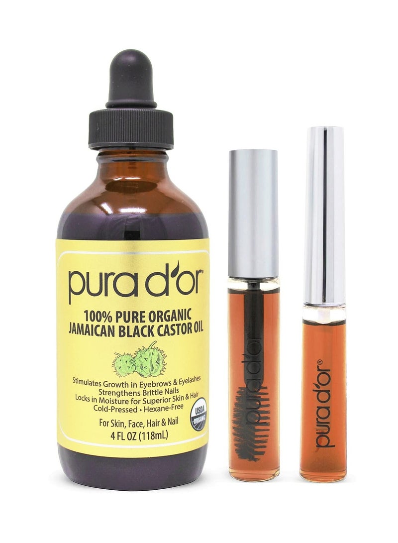 PURA D'OR Organic Jamaican Black Castor Oil, Natural Smoky Scent