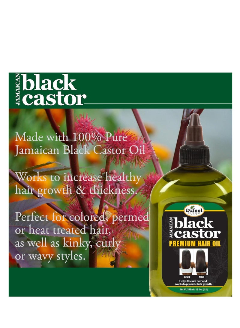 Difeel Premium Jamaican Black Castor Hair Oil - Large 12 oz. - Jamaican Black Castor Oil for Hair Growth