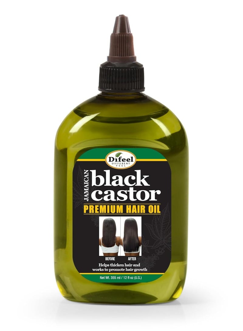 Difeel Premium Jamaican Black Castor Hair Oil - Large 12 oz. - Jamaican Black Castor Oil for Hair Growth