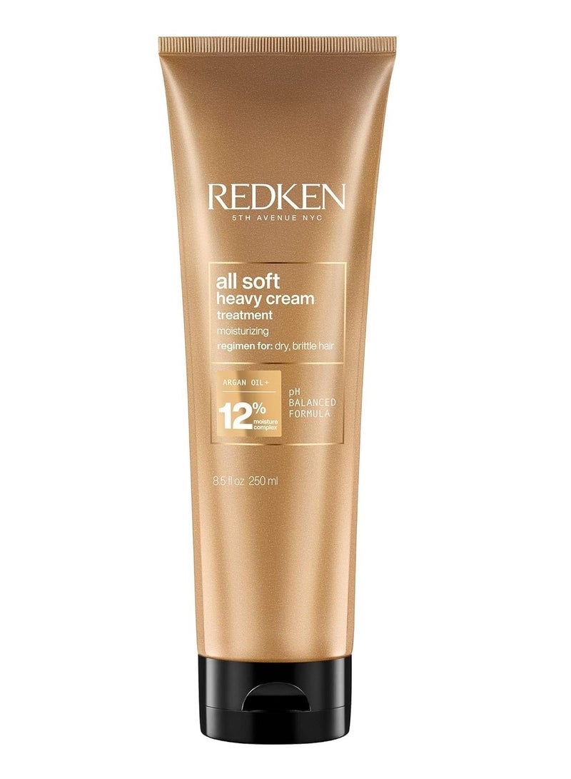 Redken All Soft Heavy Cream Treatment Mask | Deep Conditioner For Dry Hair | Deep Conditioning Hair Treatment For Soft, Smooth Hair | 8.5 Fl Oz