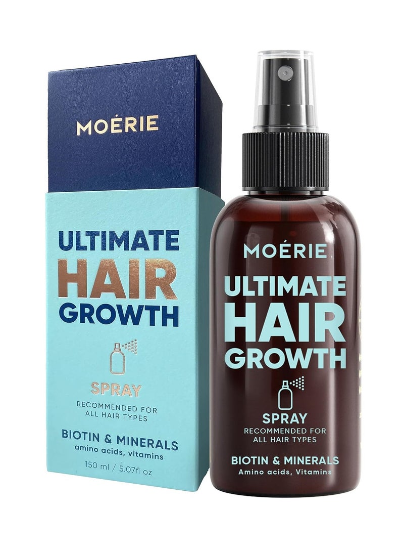 Moerie Ultimate Hair Boost Spray Designed to Strengthen Hair & Restore Scalp Health - 100% Natural Hair Serum for Hair Boost with over 100 Minerals, Vitamins & Amino acids - Fresh Scent - 5.07 Fl. Oz